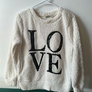 Chance or Fate Cream Sweater with Black Sequin LOVE Design